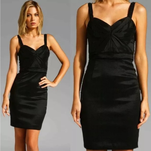 Zac Posen Dresses & Skirts - Z Spoke Zac Posen Black Pintuck Pleat Bodice Taffeta Sheath Dress